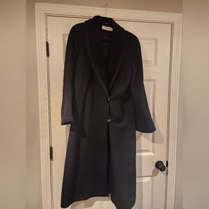 Evan Picone long black 100% wool Warm Long coat Size 10